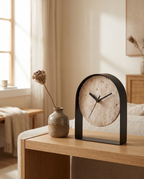 Nordhorn Stone Effect Mantel Clock in a room setting