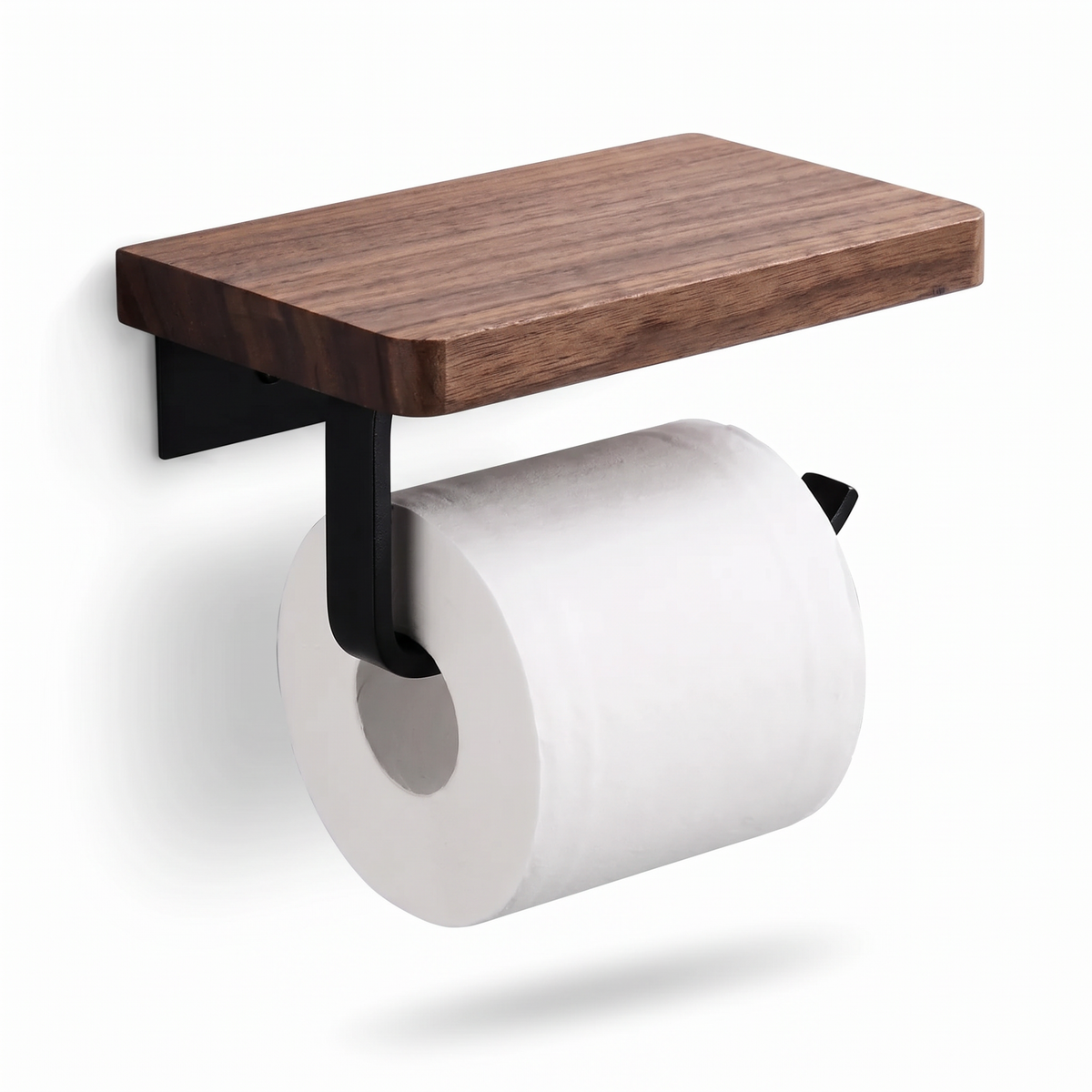 Tranas Toilet Roll Holder with Wooden Shelf