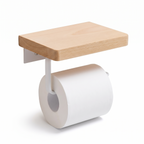 Tranas Toilet Roll Holder with Wooden Shelf, view 2