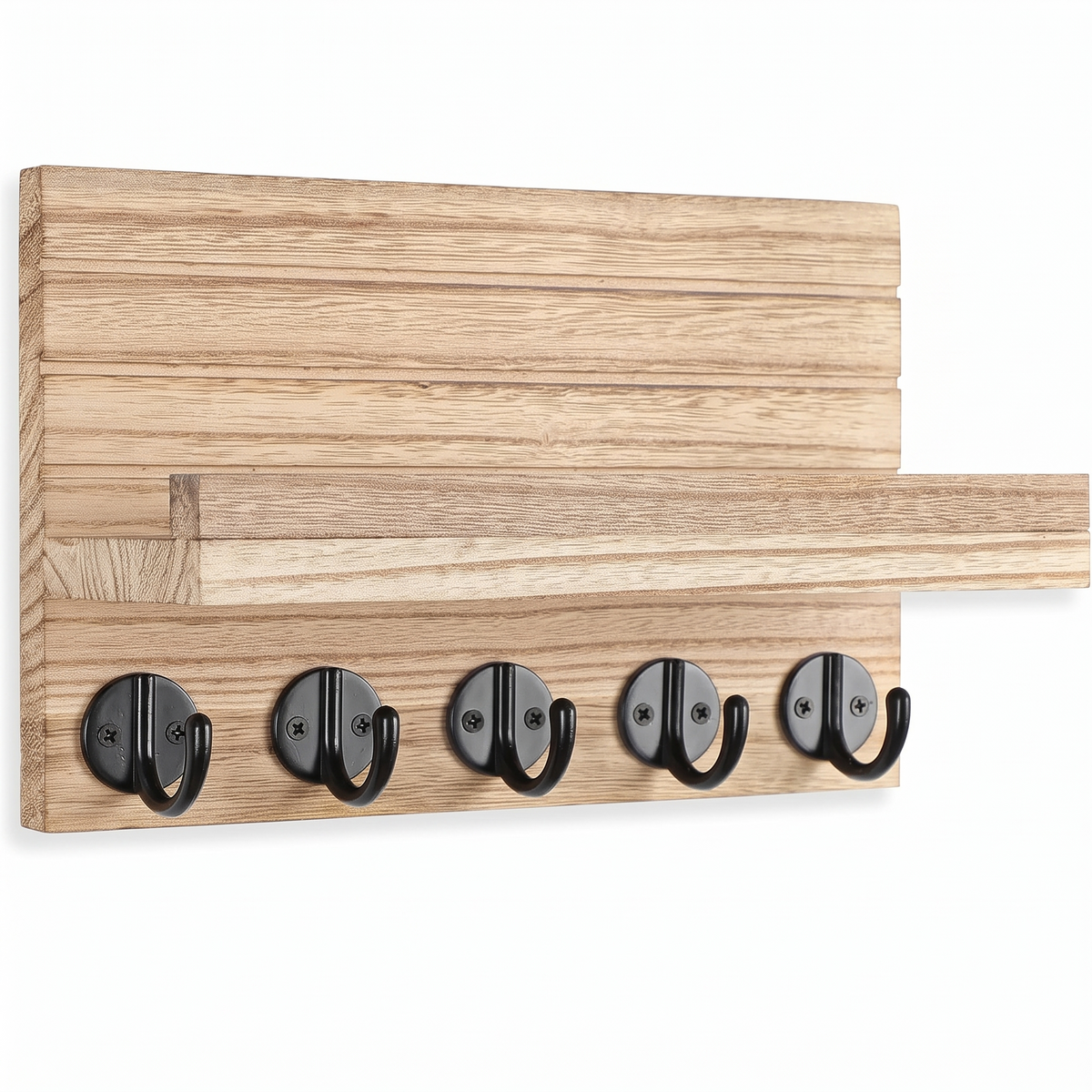 Brevik Wooden Key Holder with Shelf, technical drawing