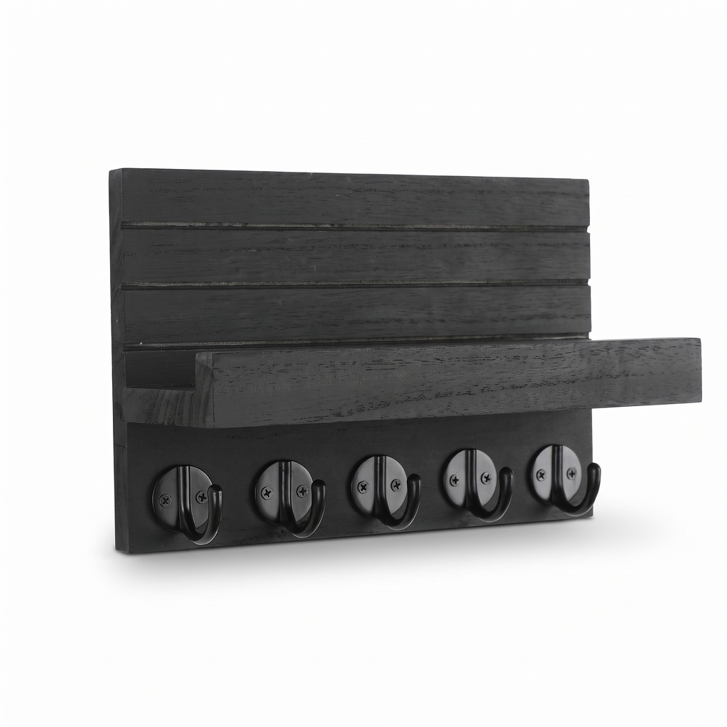 Brevik Wooden Key Holder with Shelf, view 2