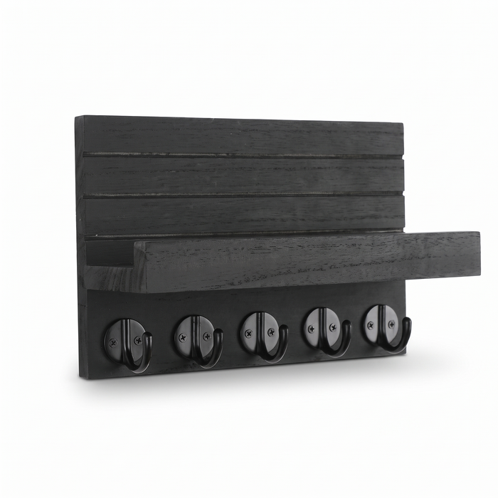 Brevik Wooden Key Holder with Shelf, view 2