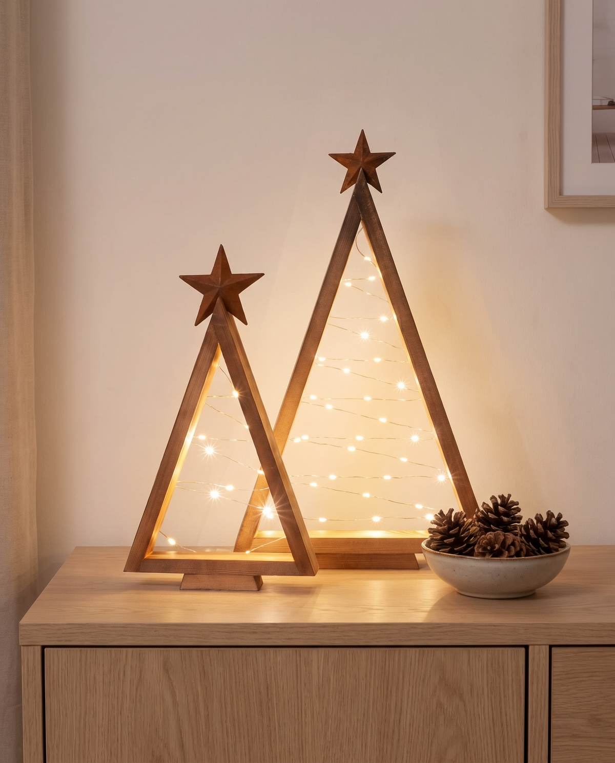 Olbernhau Light Up Wooden Christmas Trees, view 2