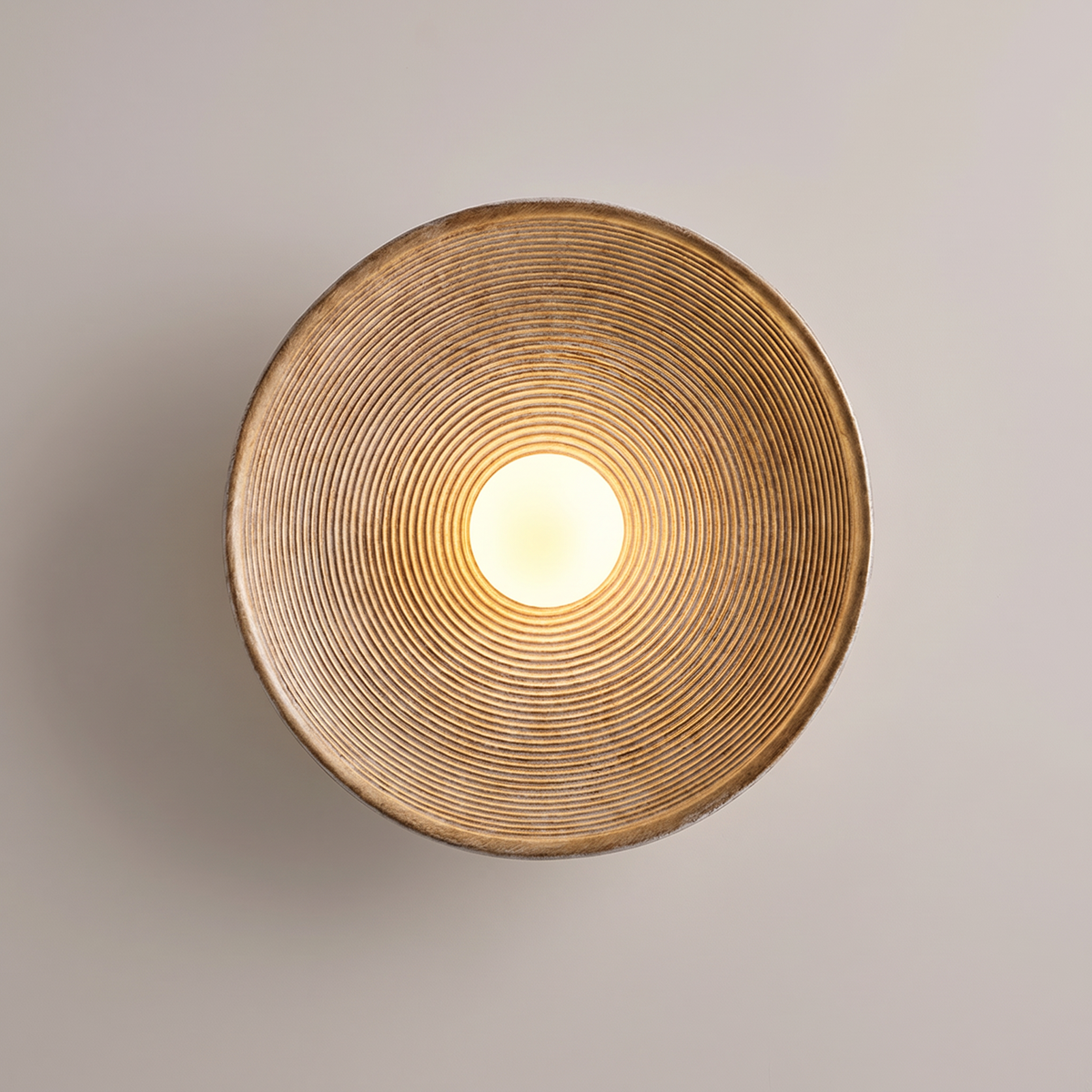 Round Textured Wall Light, Resin Disc, 20cm, LED Bulb Included, Meersburg