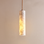 Veined Stone Pendant Light, Slim Cylinder, 25 or 35cm, LED Included, Wernigerode