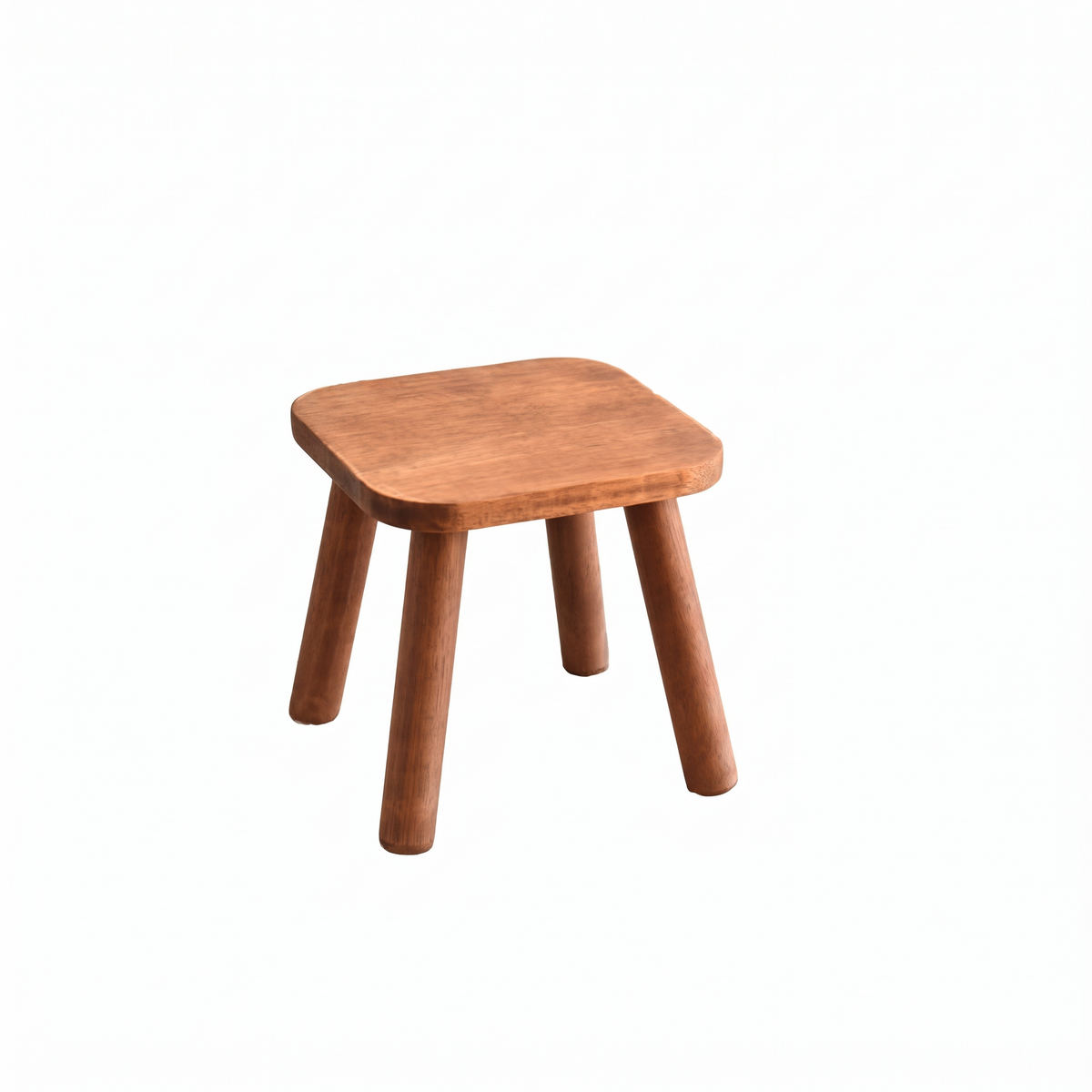 Solid Wood Low Stool, 24cm, Walnut Tone or Natural, Granna