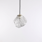 Faceted Glass Pendant Light, Ice Effect, Bulb Included, Rjukan