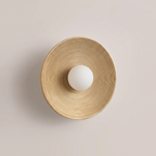 Round Textured Wall Light, Resin Disc, 20cm, LED Bulb Included, Meersburg