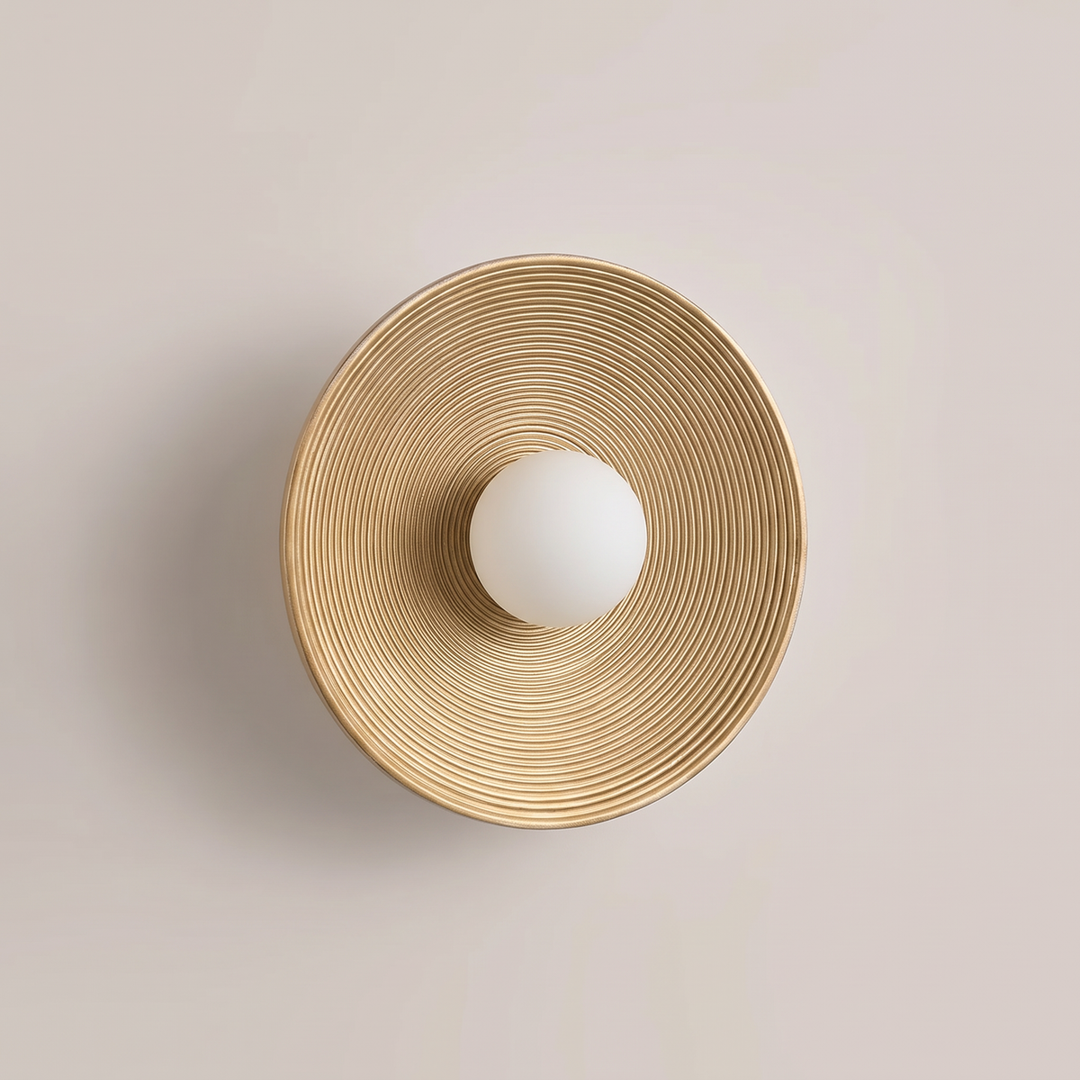 Round Textured Wall Light, Resin Disc, 20cm, LED Bulb Included, Meersburg