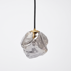 Faceted Glass Pendant Light, Ice Effect, Bulb Included, Rjukan