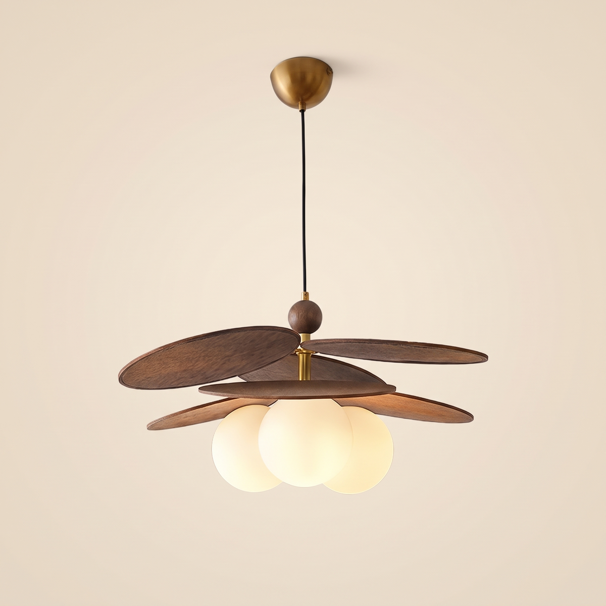 Petal Pendant Light with Three Opal Glass Globes, 60cm, Bulbs Included, Ljusdal