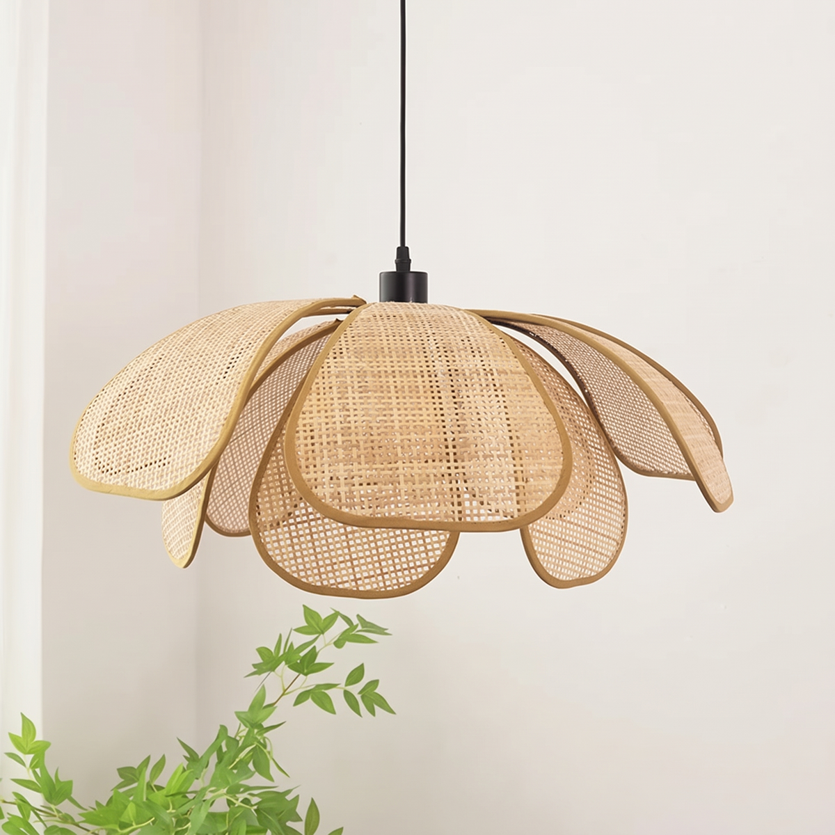 Rattan Petal Pendant Light, Hand Woven, 50 or 60cm, Aabenraa