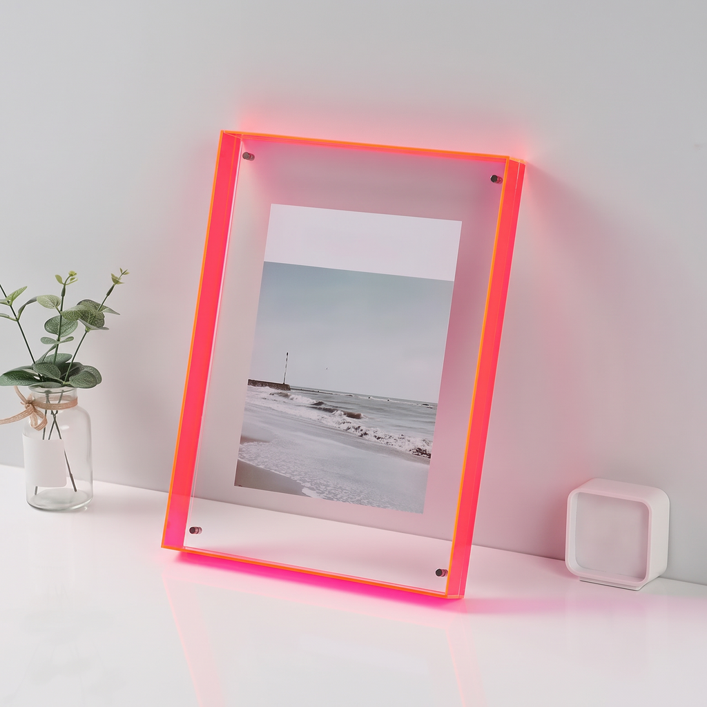 Coloured Acrylic Photo Frame, Stands or Hangs, Nysted