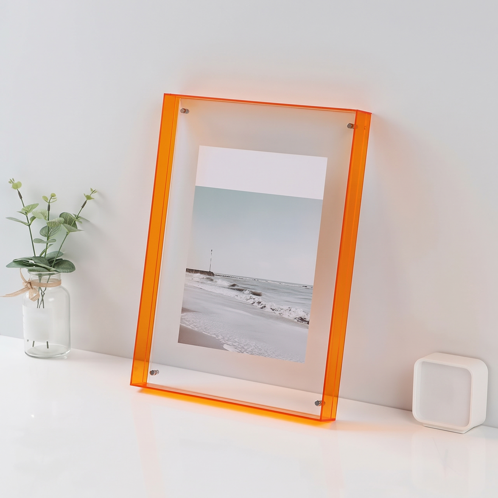 Coloured Acrylic Photo Frame, Stands or Hangs, Nysted
