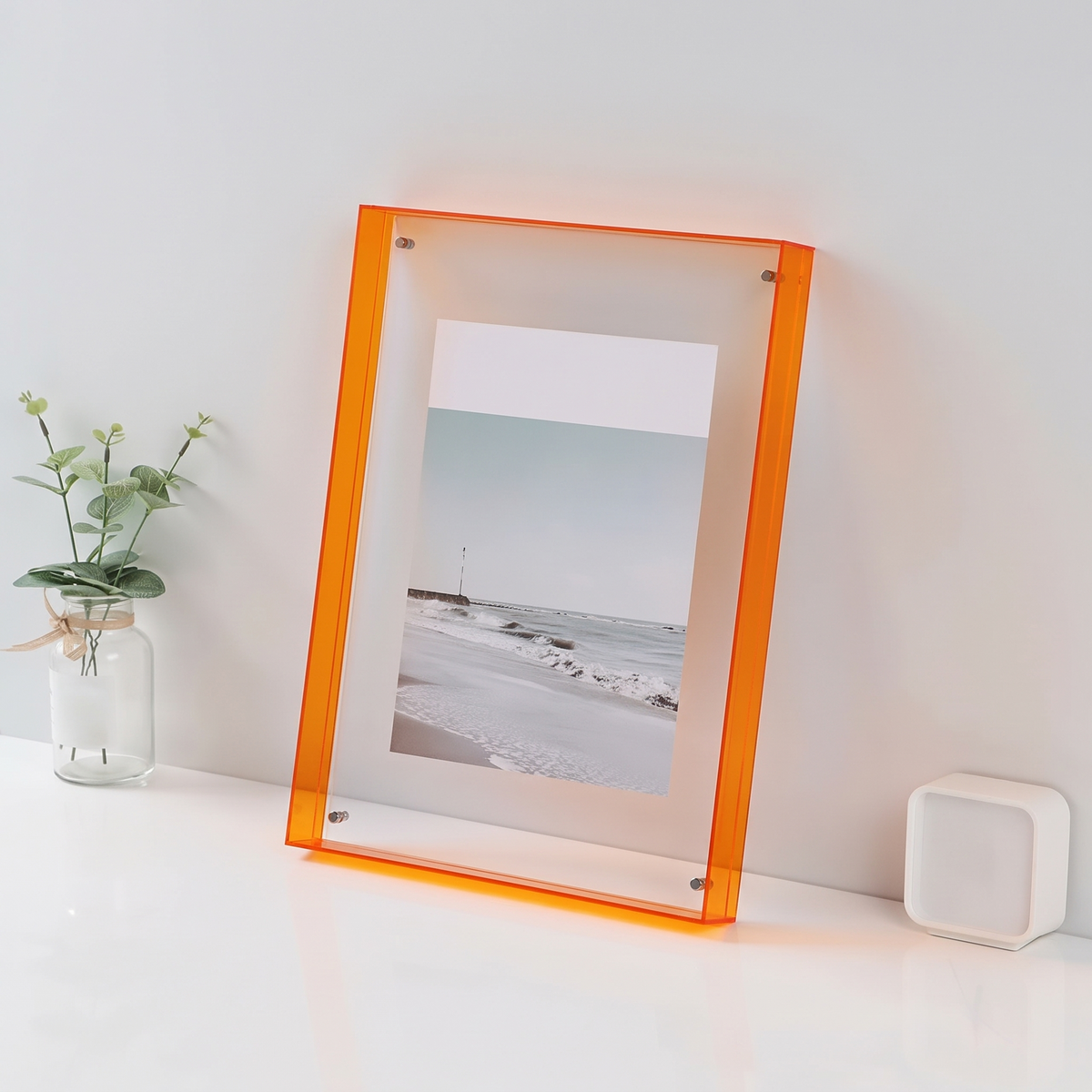 Coloured Acrylic Photo Frame, Stands or Hangs, Nysted