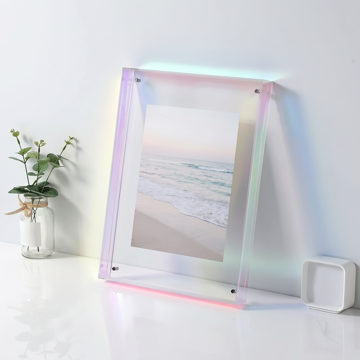 Coloured Acrylic Photo Frame, Stands or Hangs, Nysted