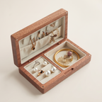 Sunne walnut jewellery box, open, Black Walnut