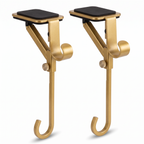 Pair of Esens gold adjustable mantel stocking hangers