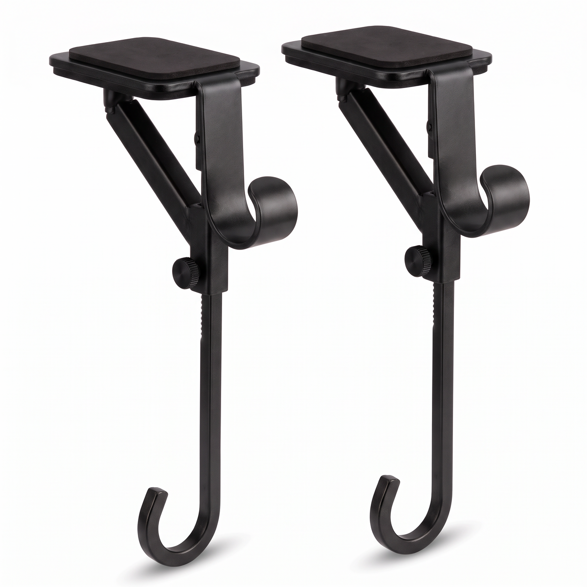 Pair of Esens matte black adjustable mantel stocking hangers