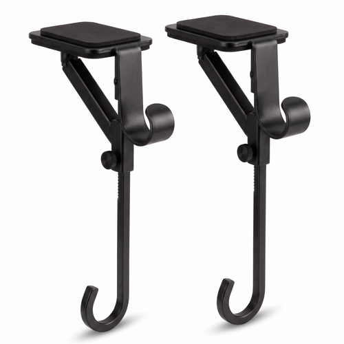 Pair of Esens matte black adjustable mantel stocking hangers