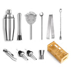 Kitzbuhel 11 piece cocktail set with bamboo stand