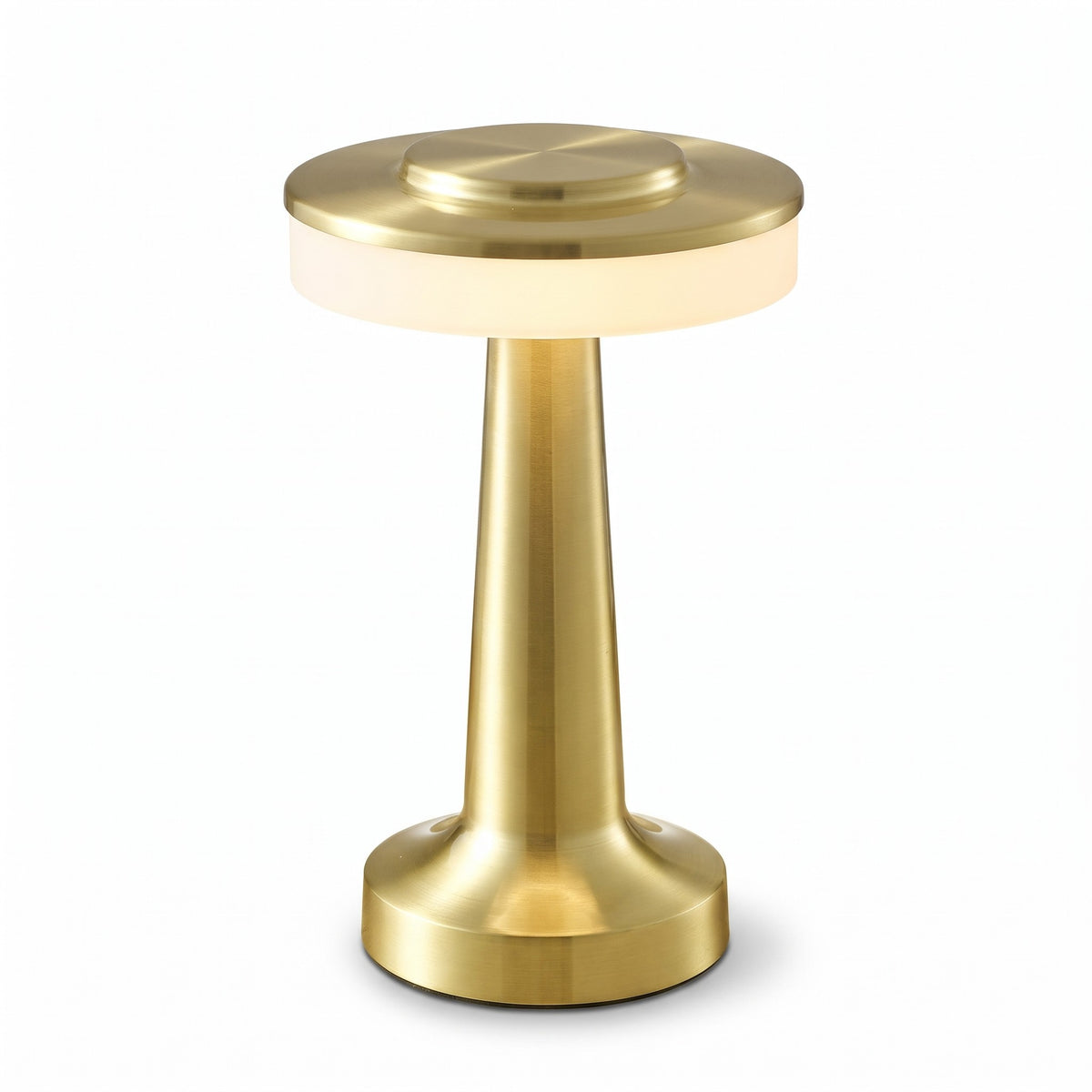 Montreux cordless disc table lamp in gold