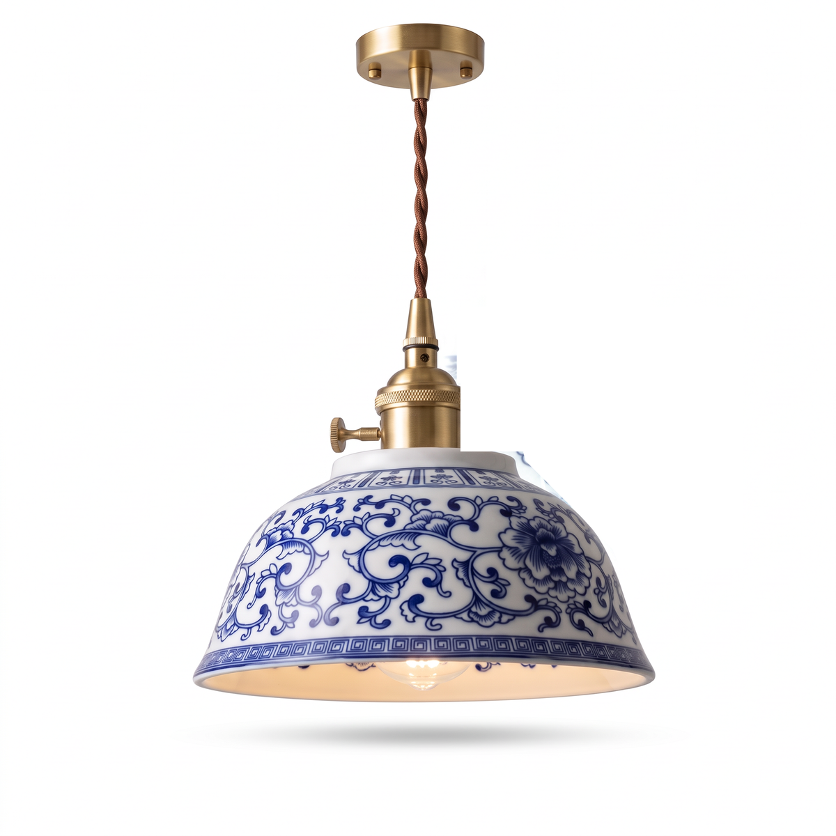 Ringsted Blue and White Ceramic Pendant, technical drawing