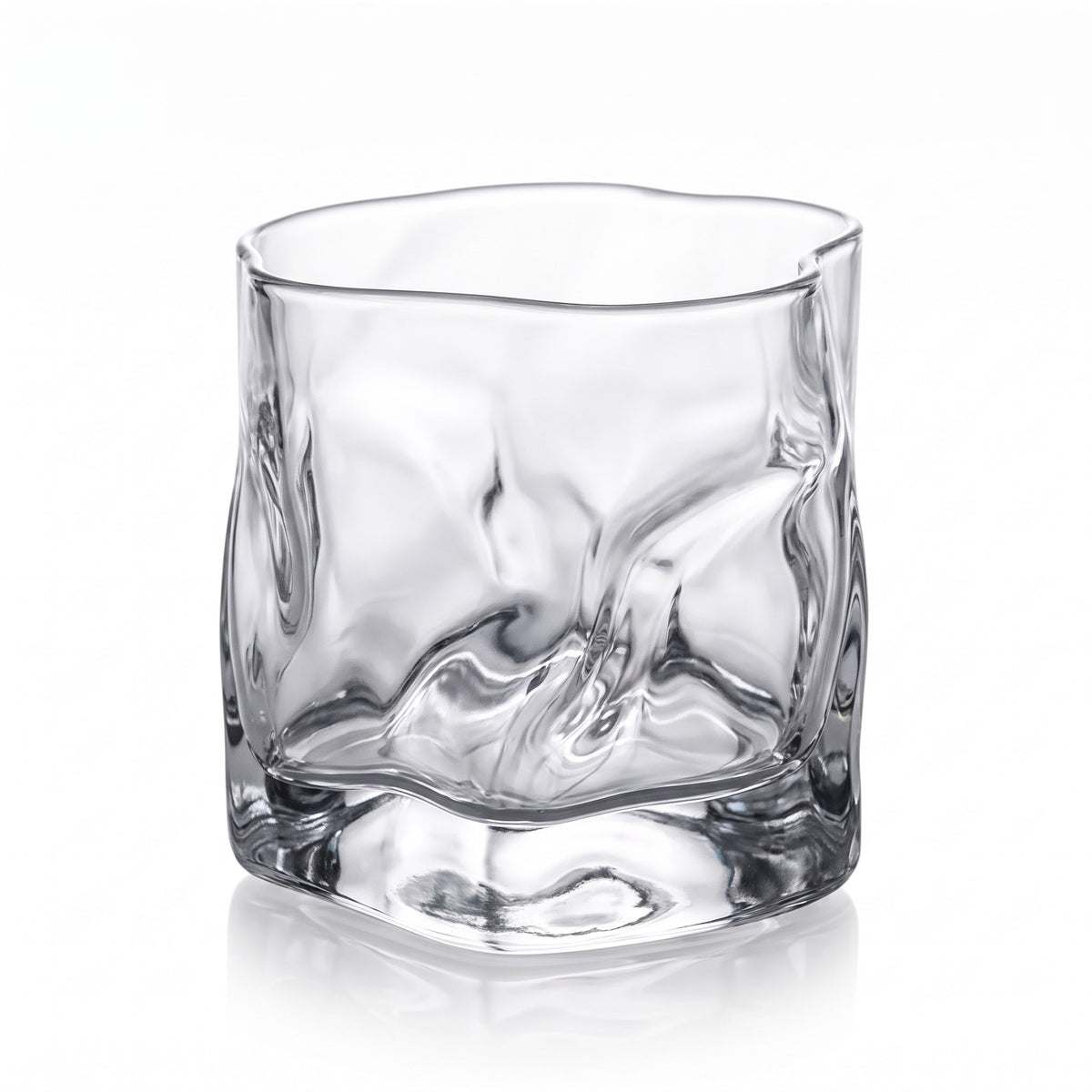 Sandhamn Crumpled Crystal Whisky Glass, technical drawing
