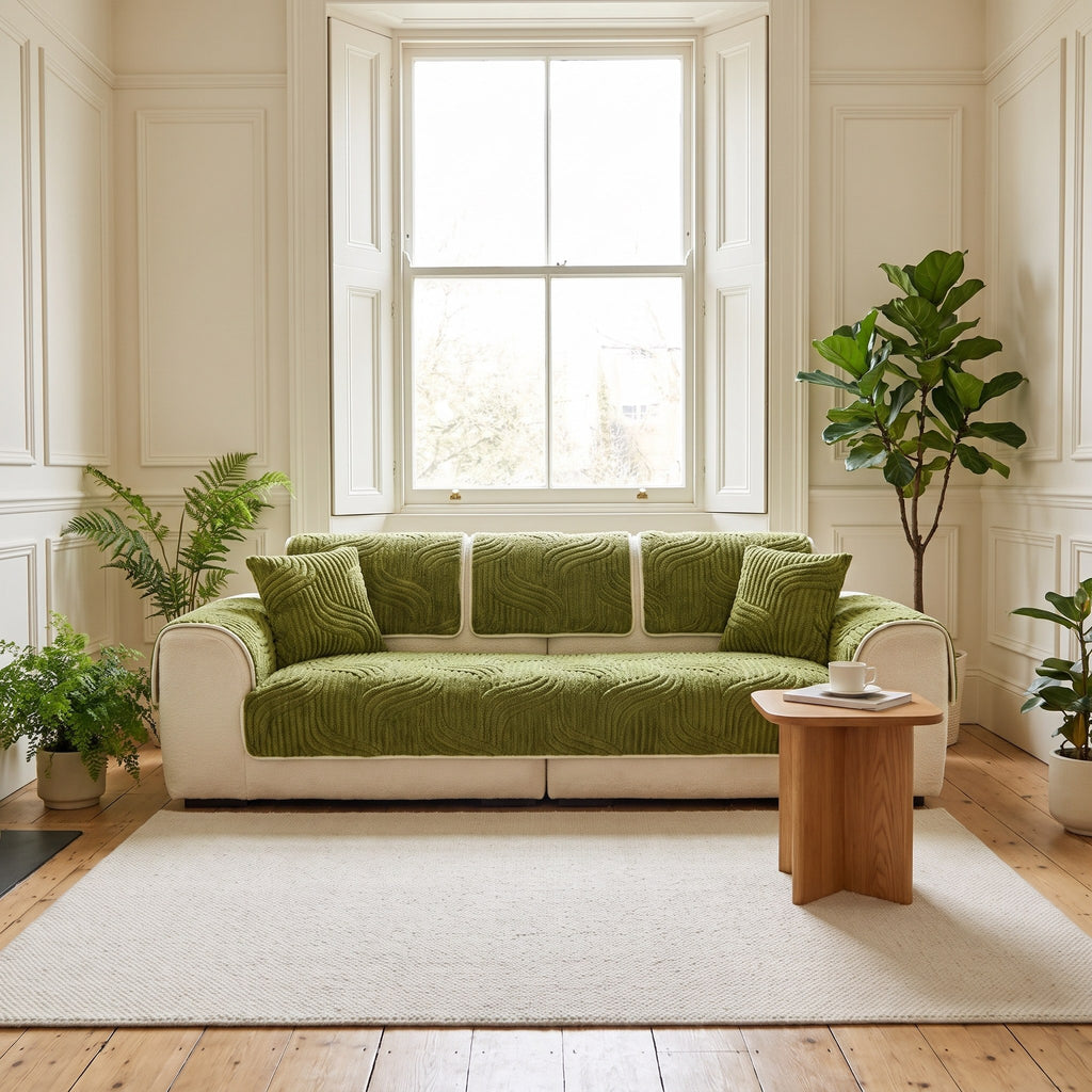 Skanderborg Olive sofa pads on a sofa in a period living room