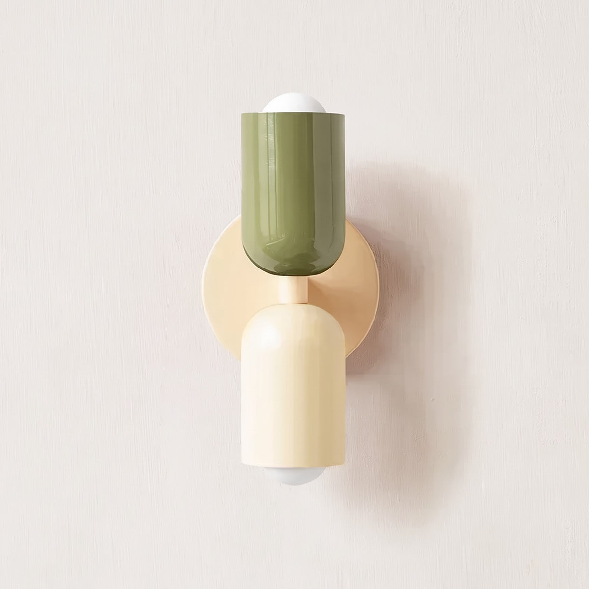 Thun up and down wall light in sage and cream