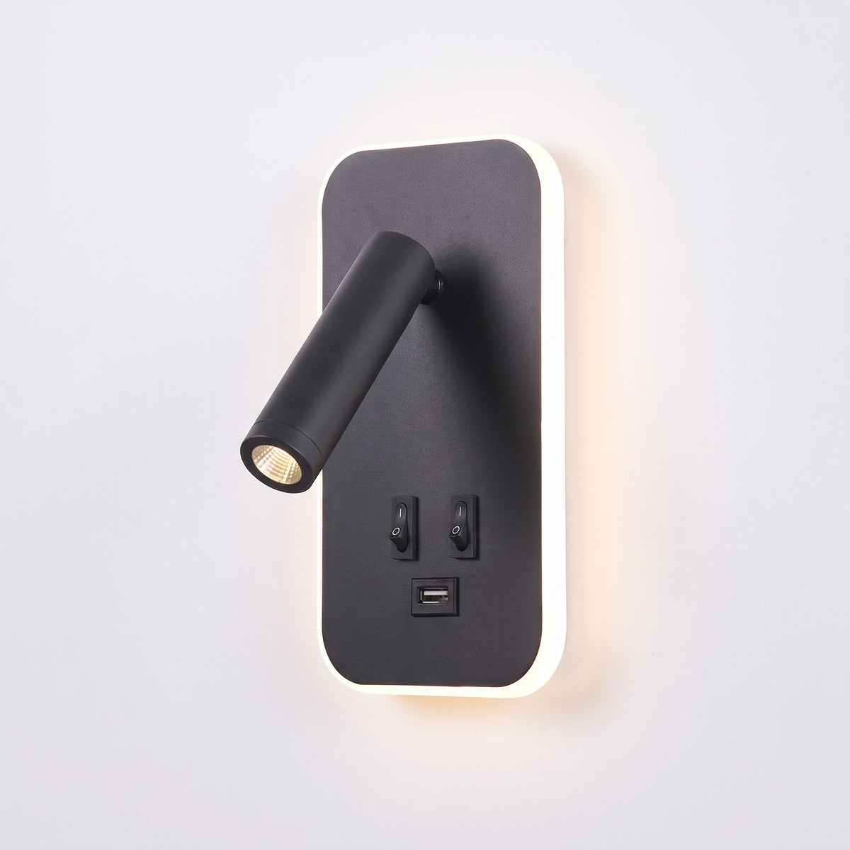 Tonning Bedside Wall Reading Light with USB Port, technical drawing