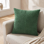 Close up of the Vaasa corduroy patchwork panels and ribbed texture