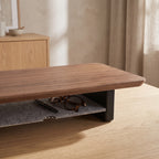 Close up of the Villach felt lined tray, black leg and rounded corner