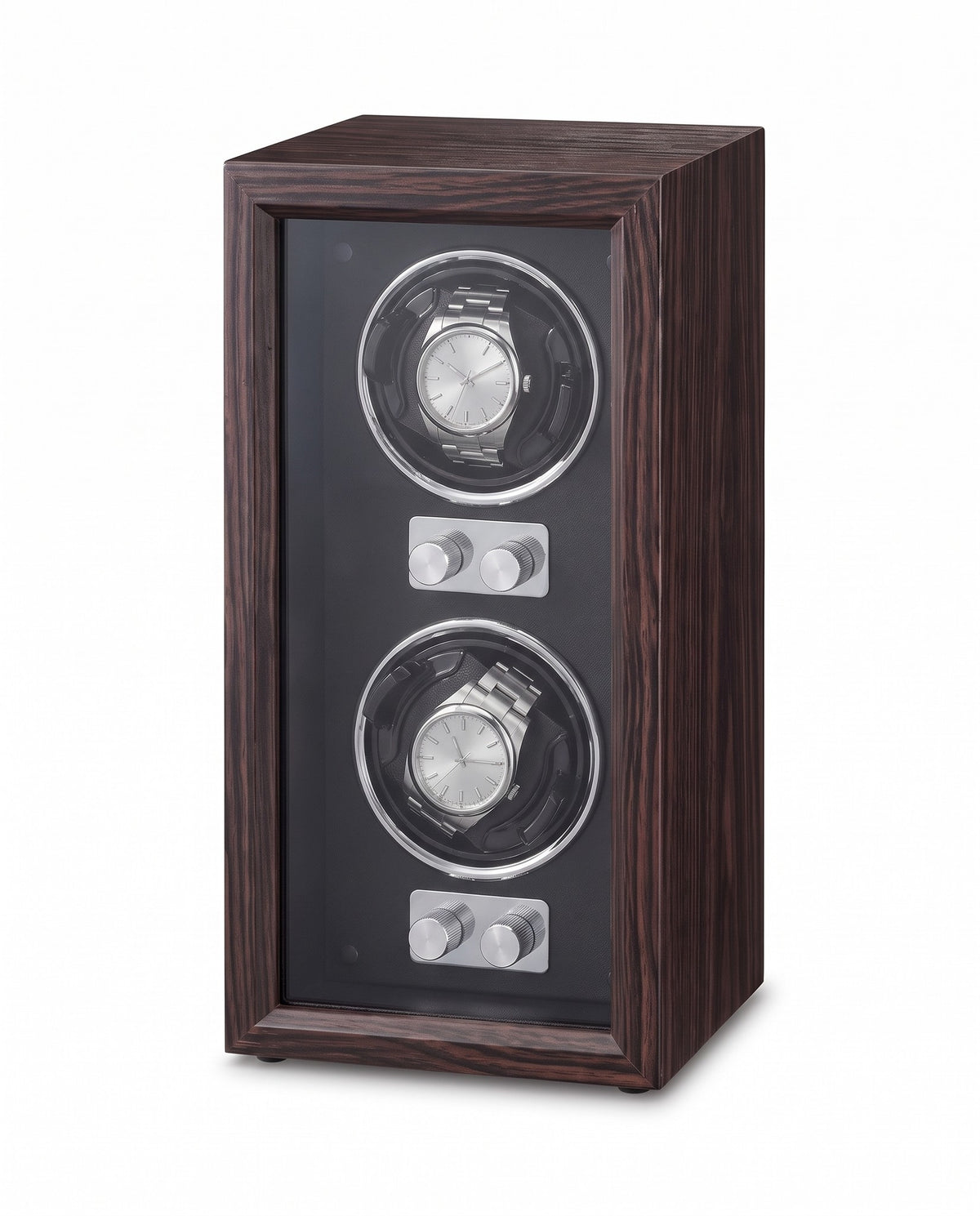 Weiden Watch Winder for Two, Walnut Finish, technical drawing