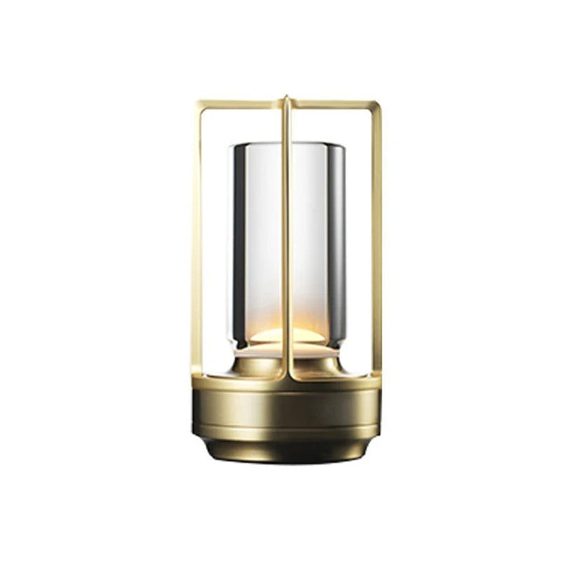 Zermatt cordless lantern lamp in gold, product photo